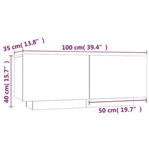 vidaXL Sängbord rökfärgad ek 100x35x40 cm konstruerat trä - Bild 5