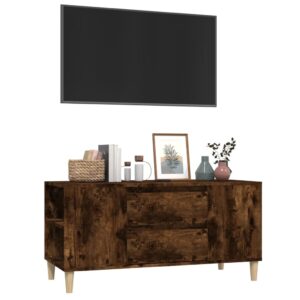 vidaXL Tv-bänk rökfärgad ek 102x44,5x50 cm konstruerat trä - Bild 4