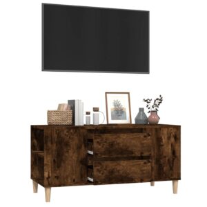 vidaXL Tv-bänk rökfärgad ek 102x44,5x50 cm konstruerat trä - Bild 5