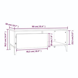 vidaXL Soffbord svart 90x50x36,5 cm konstruerat trä - Bild 8