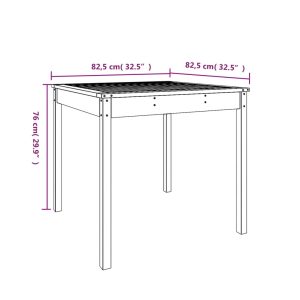 vidaXL Trädgårdsbord grå 82,5x82,5x76 cm massiv furu - Bild 8