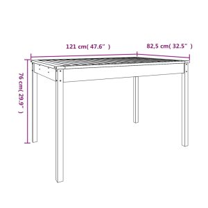 vidaXL Trädgårdsbord honungsbrun 121x82,5x76 cm massiv furu - Bild 8