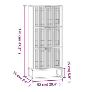 vidaXL Skoskåp vit 52x25x120 cm konstruerat trä - Bild 7