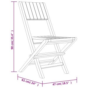 vidaXL Hopfällbara trädgårdsstolar 8 st 47x61x90 cm massiv teak - Bild 5