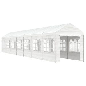 vidaXL Paviljong med tak vit 15,61x2,28x2,69 m polyeten - Bild 2