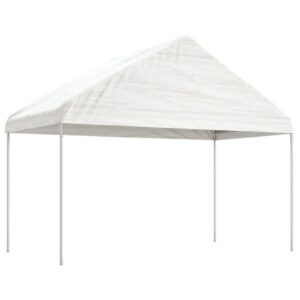 vidaXL Paviljong med tak vit 4,46x4,08x3,22 m polyeten - Bild 2