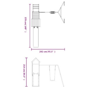 vidaXL Lekplats massiv furu - Bild 9