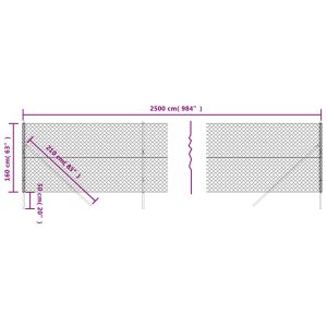 vidaXL Gunnebostängsel silver 1,6x25 m - Bild 5