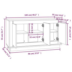 vidaXL Byrå vit högglans 102x35x55 cm konstruerat trä - Bild 9