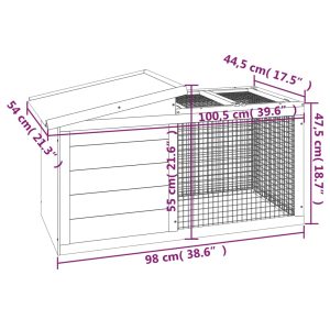 vidaXL Kaninbur mocka 100,5x54x55 cm massiv furu - Bild 7