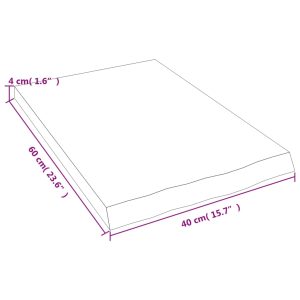 vidaXL Hyllplan 40x60x(2-4) cm obehandlad massiv ek - Bild 5