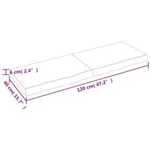 vidaXL Hyllplan 120x40x(2-6) cm obehandlad massiv ek - Bild 6