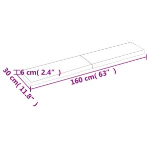 vidaXL Hyllplan 160x30x(2-6) cm obehandlad massiv ek - Bild 5