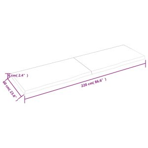 vidaXL Hyllplan 220x60x(2-6) cm obehandlad massiv ek - Bild 10