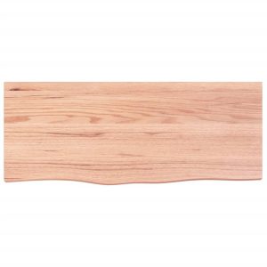 vidaXL Vägghylla ljusbrun 100x40x(2-4) cm behandlad massiv ek - Bild 3