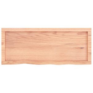 vidaXL Vägghylla ljusbrun 100x40x(2-4) cm behandlad massiv ek - Bild 6