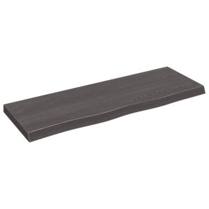 vidaXL Vägghylla mörkbrun 80x30x(2-4) cm behandlad massiv ek - Bild 2