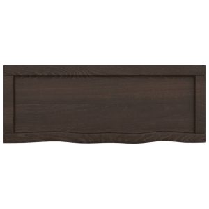 vidaXL Vägghylla mörkbrun 80x30x(2-4) cm behandlad massiv ek - Bild 6