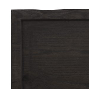 vidaXL Vägghylla mörkbrun 100x50x(2-4) cm behandlad massiv ek - Bild 5