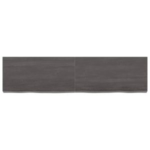 vidaXL Vägghylla mörkbrun 120x30x(2-6) cm behandlad massiv ek - Bild 3