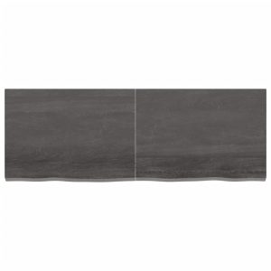 vidaXL Vägghylla mörkbrun 140x50x(2-4) cm behandlad massiv ek - Bild 3