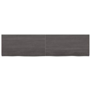 vidaXL Vägghylla mörkbrun 160x40x(2-4) cm behandlad massiv ek - Bild 3