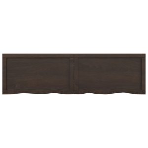 vidaXL Bänkskiva badrum mörkbrun 140x40x(2-4) cm behandlat massivt trä - Bild 7