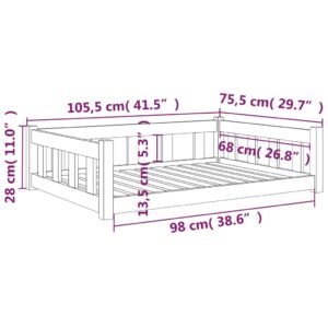 vidaXL Hundbädd 105,5x75,5x28 cm massiv furu - Bild 7