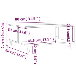 vidaXL Soffbord brun ek 80x80x36,5 cm konstruerat trä - Bild 9