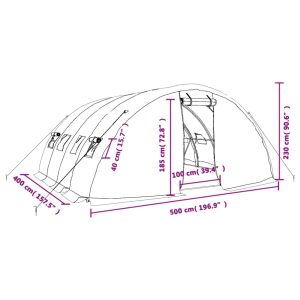 vidaXL Växthus med stålram grön 20 m² 5x4x2,3 m - Bild 12