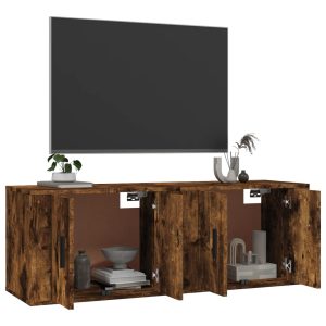 vidaXL Väggmonterade tv-skåp 2 st rökfärgad ek 57x34,5x40 cm - Bild 3