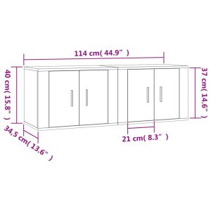 vidaXL Väggmonterade tv-skåp 2 st rökfärgad ek 57x34,5x40 cm - Bild 8