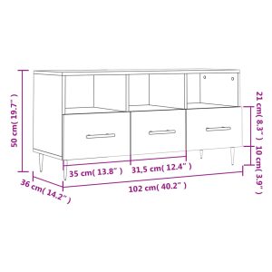 vidaXL Tv-bänk sonoma ek 102x36x50 cm konstruerat trä - Bild 12