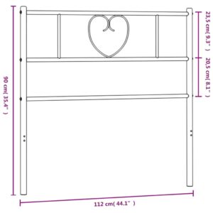 vidaXL Huvudgavel metall svart 107 cm - Bild 7