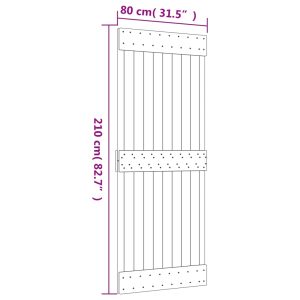 vidaXL Skjutdörr med beslag 80x210 cm massiv furu - Bild 11