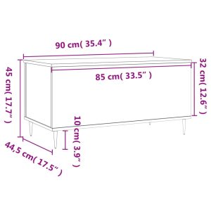 vidaXL Soffbord svart 90x44,5x45 cm konstruerat trä - Bild 11