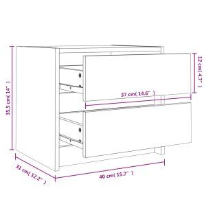 vidaXL Sängbord 2 st vit 40x31x35,5 cm massiv furu - Bild 11