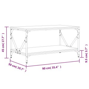 vidaXL Soffbord svart 90x50x45 cm konstruerat trä - Bild 9