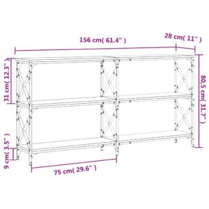 vidaXL Avlastningsbord brun ek 156x28x80,5 cm konstruerat trä - Bild 9