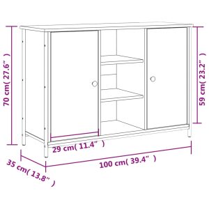 vidaXL Byrå brun ek 100x35x70 cm konstruerat trä - Bild 11