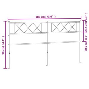 vidaXL Huvudgavel metall svart 180 cm - Bild 7