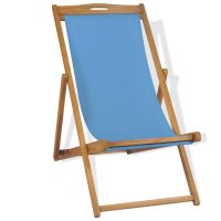 vidaXL Strandstol teakträ 56x105x96 cm blå - Bild 3