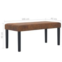 vidaXL Bänk 106 cm konstmocka brun - Bild 7