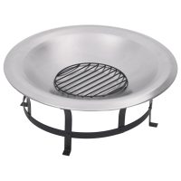 vidaXL Eldfat med grill rostfritt stål 76 cm - Bild 4