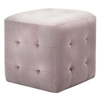 vidaXL Sittpuff 2 st rosa 30x30x30 cm sammetstyg - Bild 2