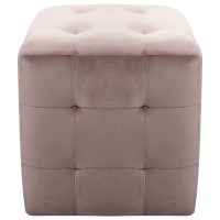 vidaXL Sittpuff 2 st rosa 30x30x30 cm sammetstyg - Bild 3