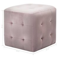 vidaXL Sittpuff 2 st rosa 30x30x30 cm sammetstyg - Bild 5