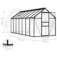 vidaXL Växthus med basram antracit aluminium 8,17 m² - Bild 6