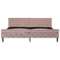 vidaXL Sängram rosa sammet 200x200 cm - Bild 3