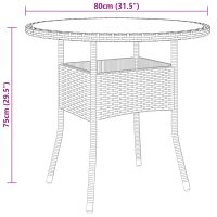 vidaXL Caféset för trädgården 5 delar konstrotting svart - Bild 9